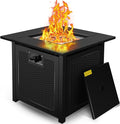 hykolity 28 inch Fire Pit Table 50000 BTU Patio Heater 2 in 1 Outdoor Gas Fire Pit with Removable Lid &amp Lava Stone CSA-Certified for Gas Fire Pit Deck Garden Backyard