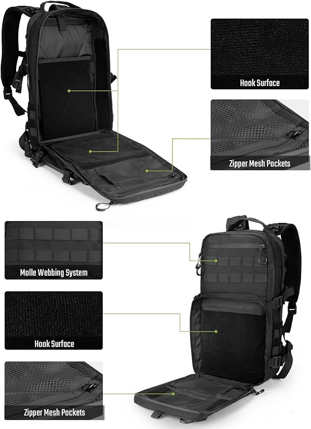 TACTICAL_GEEK ModCase B2 Ultimate EDC Tactical Backpack &amp TCM7 Serise Extended Multi-Function Loop Panels