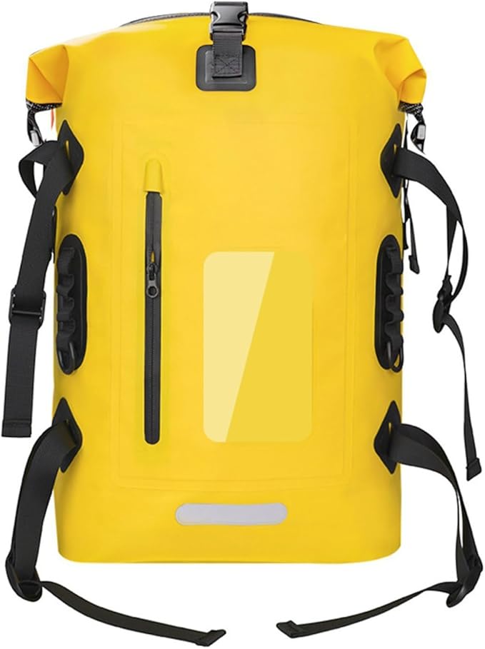 30L Waterproof Backpack Heavy Duty Water Sports Dry Bag Roll Top Waterproof Bag for Kayaking Hiking Swimming Boating BeachYellow
