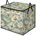 XL Large Clothes Storage with Lid Handle Cute Floral Large Thick Clothes Blanket Storage Containers for Organizing Bedroom Closet Comforter Organization Storage White Daisy Flower