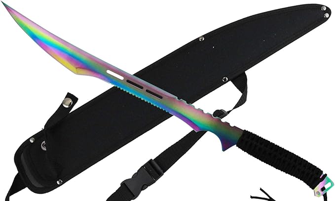 Fantasy Fixed Blade Machete with Nylon Carrier. for Camping Collections Outdoor Sports Gifts