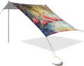 xigua Flamingos Beach Tent Sun Shelter with Carrying Bag - Silver Coated Oxford Fabric Beach Canopy for Beach Camping Fishing - Includes Windproof Ropes Sandbags &amp Stakes