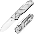 Kizer Drop Bear EDC Pocket Knife 2.98” Nitro-V Steel Blade Acrylic Handle Folding Knife with Thumb Stud Opener Clutch Lock Knife for Men Women Gift V3619A1