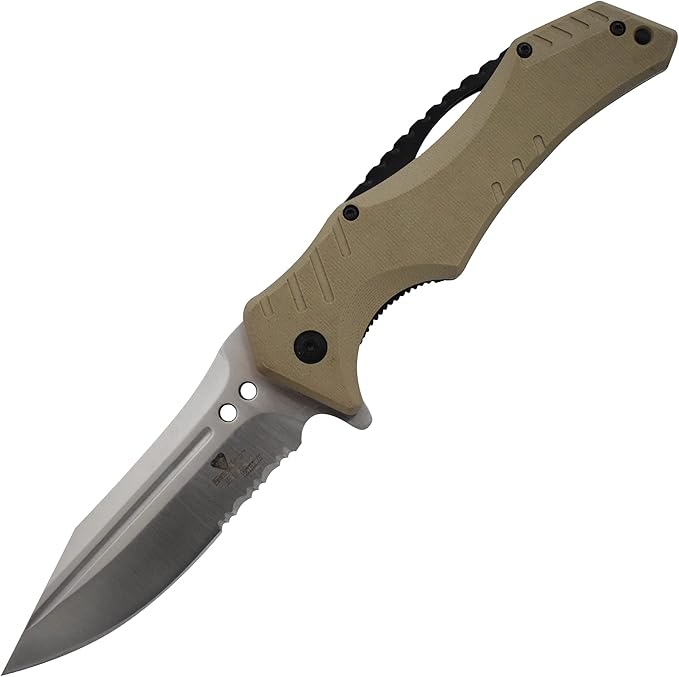 Snake Eye Xtreme Collection Pivot Langford Folding Ball Bearing Flipper Liner Lock Pocket Knife (Brown)