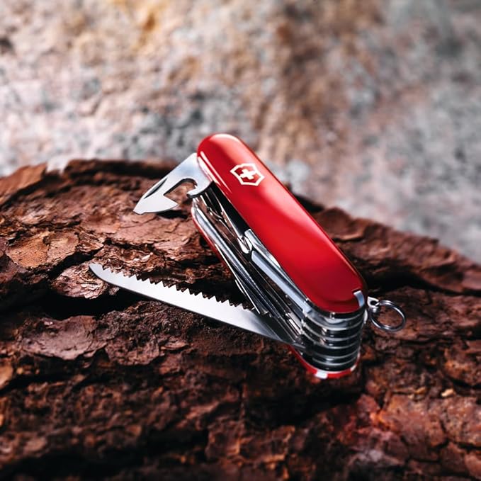 Victorinox Swiss Champ Swiss Army Knife 33 Functions Swiss Made Pocket Knife with Large Blade Screwdriver Chisel and Combination Pliers - Red