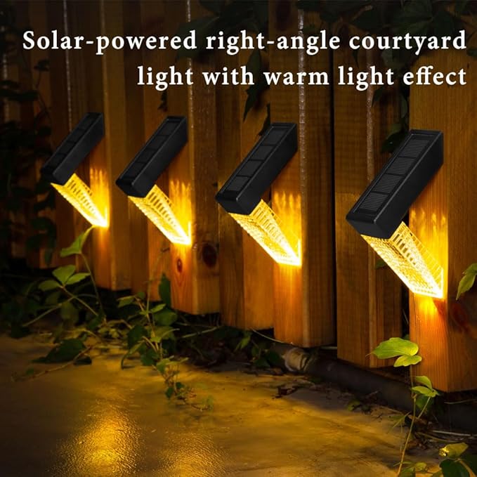 Solar Stair Lights IP65 Solar Step Light for Outdoor Stairs Waterproof for Rain Snow Lights for Patio Garden Porch Deck Front Step (Warm +RGB-8Pack)