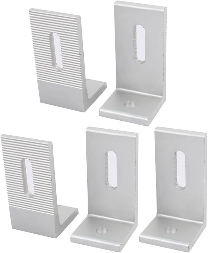 uxcell 5pcs 80x40x40mm Aluminum L Shape Solar Panel Mounting Brackets Roof Hook