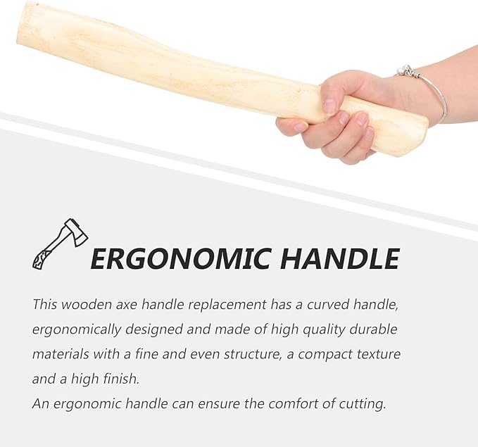 DOITOOL 4 Pcs Hickory Wood Axe Handle Replacement for Camp Axe Hatchet Chopping &amp Splitting Wood