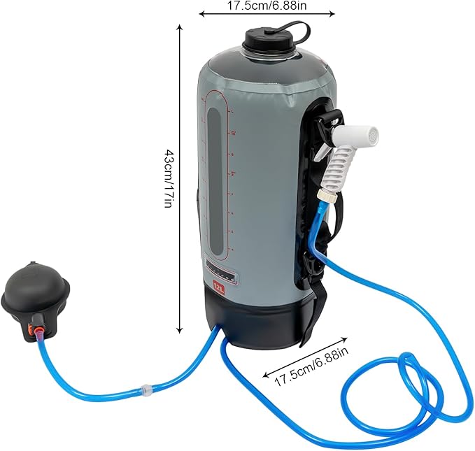 Portable Shower for Camping 3 Gallons/12L Portable Camping Shower Solar Showers for Camping with Shoulder Strap and Storage Bag Camping Shower for Beach Camping Hiking Trip Picnics