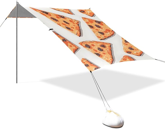 ALAZA Pattern Tile Pizza Tile Pattern Beach Tent Sun Shelter Portable Canopy Sunshade for Outdoor Camping Picnics Backyard Fun 10x9 ft