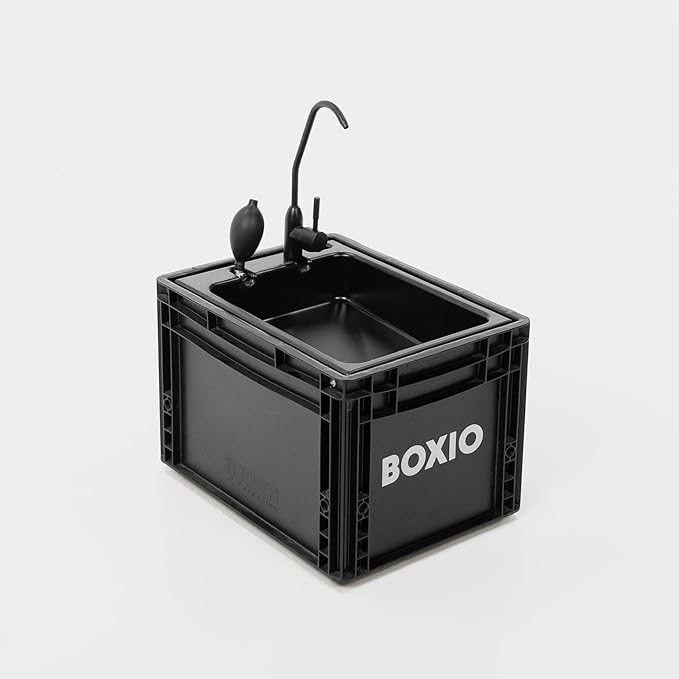 BOXIO - Portable Sink - Compact Mobile Sink for Camping Garden Outdoor Events Worksite RV Indoor