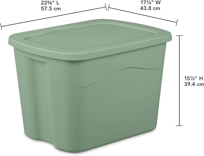 8 Pack 18 Gallon Plastic Storage Bins &amp Totes Stackable with Snap-On Lids for Home Garage Closet Basement Organization Containers (Green)