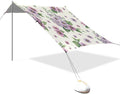 Elegant Violet Flowers Beach Tent Sun Shelter Set UPF50+ UV Protection 10.5 x 9.19 FT Camping Shade Canopy with Sandbags Sand Anchors Carrying Bag and Others
