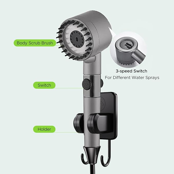Keenso Outdoor Shower Kit Portable Camping Shower 8000mAh Rechargeable Outdoor Pump With LED Display Dual Modes Adjustable Water Flow for Tent