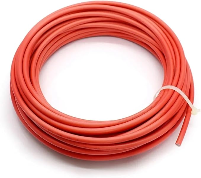 100 Meters/Roll 2.5mm2 4mm2 6mm2 PV Solar Cable Black Or Red Color Photovoltaic Wires Tinned Copper(Red6mm2-10AWG)