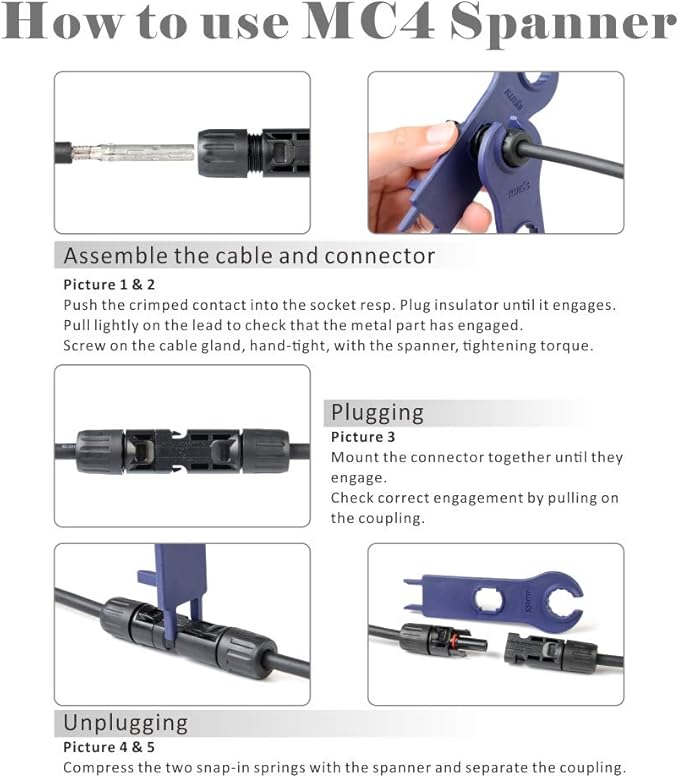 iCrimp Solar Crimping Tool Kit for Solar Panel Installation All in One Solar Tool Set with Solar Crimper Wire Cutter Wire Stripper and Solar Connector Spanners
