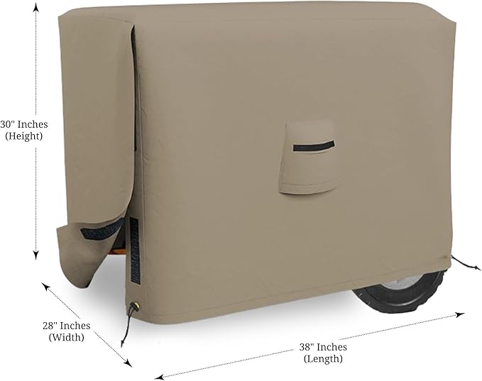 Covers &amp all Outdoor Generator Cover 12 Oz Waterproof UV &amp Weather Resistant Universal Portable Equipment Machinery Storage Protector with Air Vents Velcro &amp Drawstrings (38L x 28W x 3