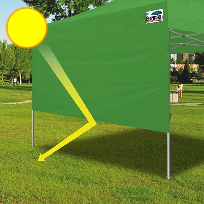 Eurmax USA 10x4.8 Pop Up Canopy SunWall-UV Protection for TentsBlocks Sunlight&ampWindWater Resistant Side Wall OnlyEasy Hook &amp Loop InstallationFit for 10FT Straight Leg Shelters&ampGazebo