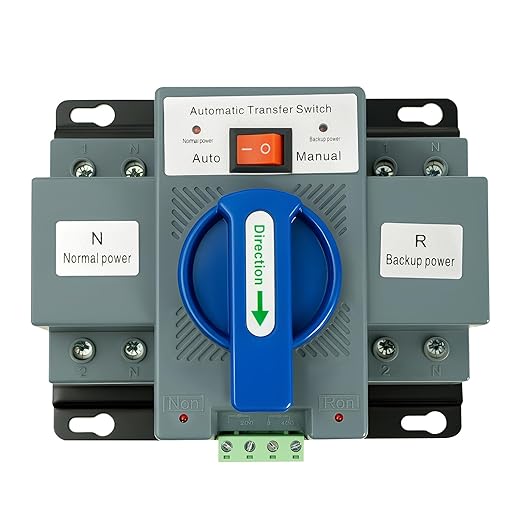 Dual Power Automatic Transfer Switch 2P 63A ATS Dual Power Generator Changeover Switch 110V Mini Electrical Selector Switches