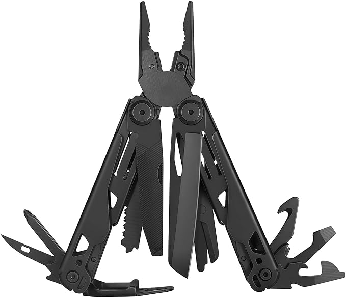 Multi Tool 19-in-1 Full-Size Lightweight EDC Multi-Purpose Pliers Household Screwdriver Camping Outdoor Gear Nylon Bag Tools Gifts for Guys Gifts for Hunters Men who have Everything (Black)