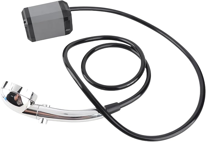 Irfora Portable Outdoor Shower USB Rechargeable Digital Display Camping Shower 5400mAh Battery Travel Kit for Hiking Traveling (Grey)