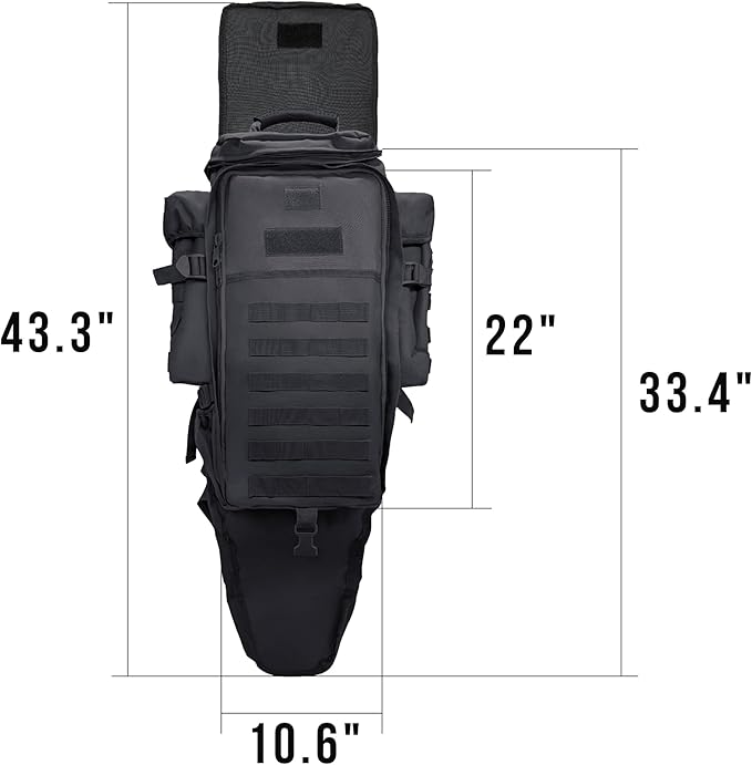 Silfrae Tactical Rifle Backpack Long Rifle Bag Molle Military Backpack for Trekking Hunting Camping