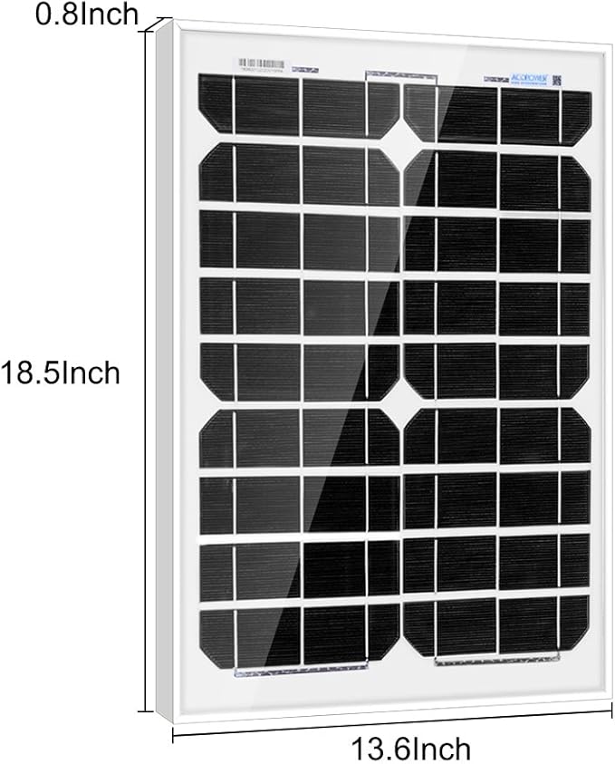 ACOPOWER 12V 20W 5A Solar Charge Kit20W Monocrystalline Solar Panel &amp 5A Charge Controller for RV Boats Camping w USB 5V Output as Phone Charger