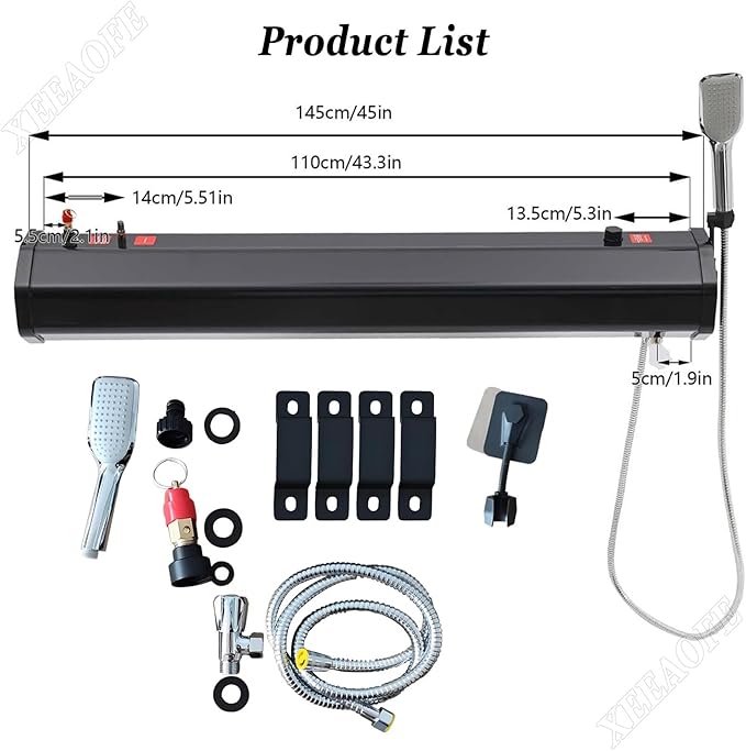 Portable Pressurized Water Tank for Camping 18/20/30L Road Shower for Overlanding with Spray and Hose Roof Mount Camping Shower Water Storage30L