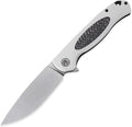 Petrified fish PFB03 Stamp Pocket Knife 3.58 D2 Satin Blade 4.79 oz G10 Handle Flipper Liner lock Folding Knife (White &amp Satin)