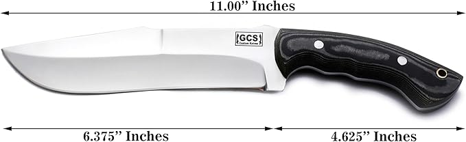 GCS Handmade D2 Steel Hunting Knife with Micarta Handle Full Tang Blade and Leather Sheath for Hunting Hunting Camping Survival EDC-GCS 959