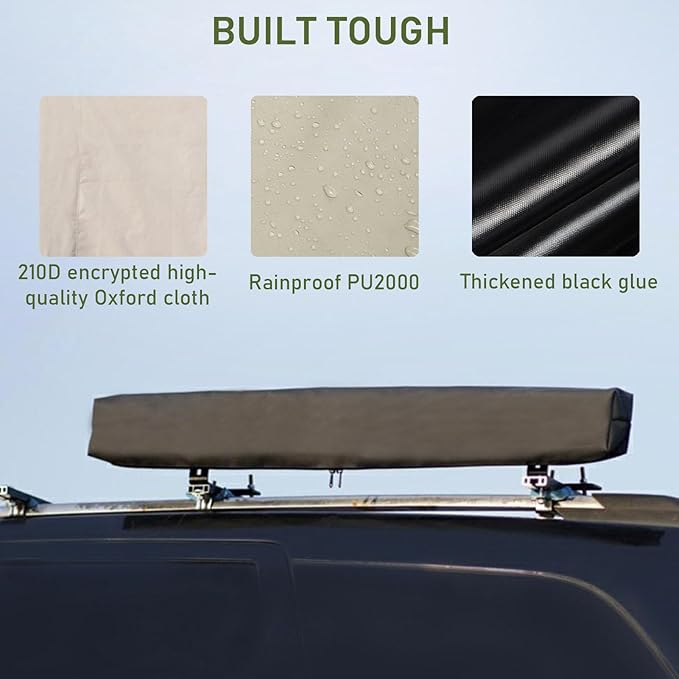 Outdoor Shower Tent Portable Toilet Tents for Camping Oxford Waterproof SUV Truck Privacy Tent for Universal Car Roof Rack Bars (100x100x200cm)
