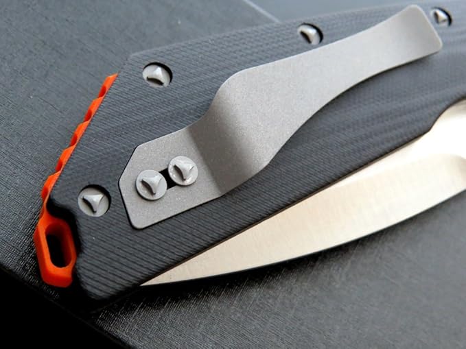 Eafengrow EF335 Folding Knives D2 Blade and G10 Handle5 inch Closed EDC Pocket Folding Knife with Clip (black)