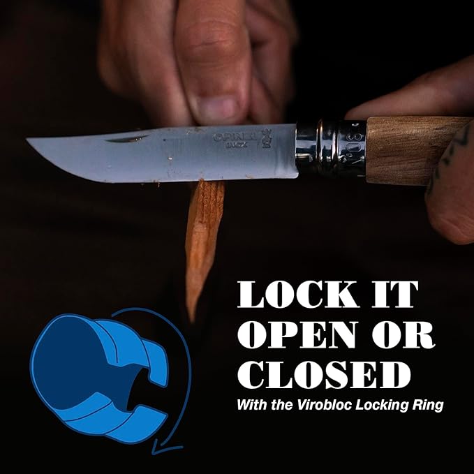 OPINEL No.06-No.09 Premium Woods Stainless Steel Folding Pocket Knife Made in France (No.06/Walnut)