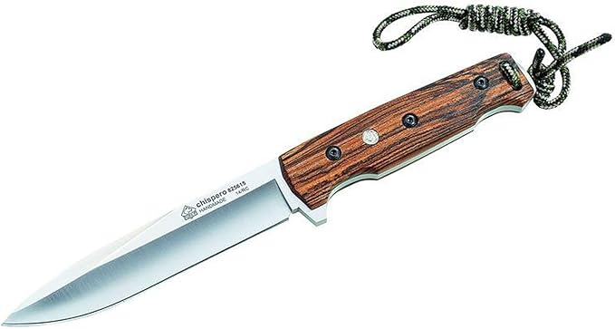 PUMA IP Spanish Made Chispero Bocote Wood Survival Knife Leather Sheath with Fire Starter