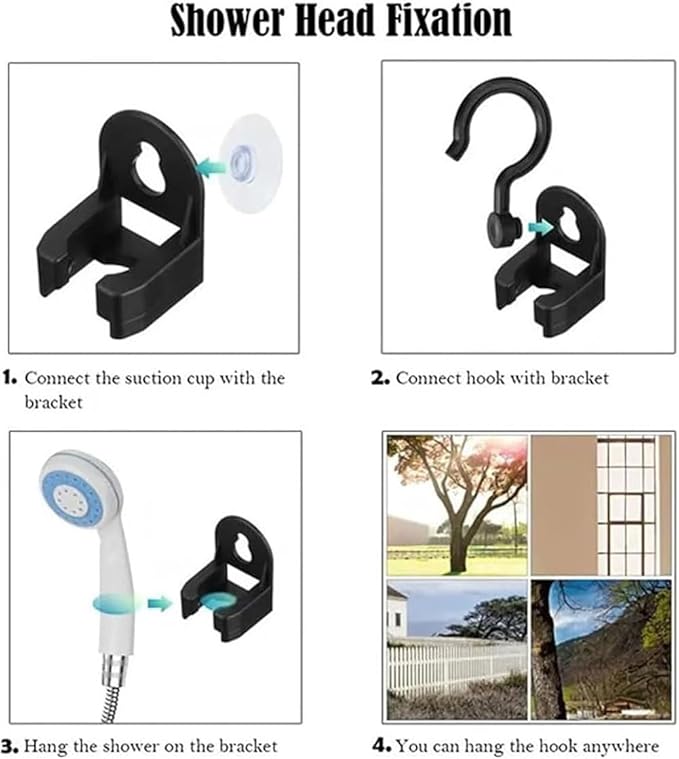 Portable Camping Shower With Adjustable Flow for Easy &amp Convenient Outdoor Cleaning Multiple Spray Modes with Showers Head &amp Hose (Shower + Bucket)