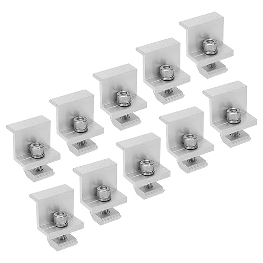 Solar Panel Z Bracket Mounting Clamps 10 Pack Aluminum Alloy 40mm PV Panel Pressing Block for Rooftop RV Trailer Installation