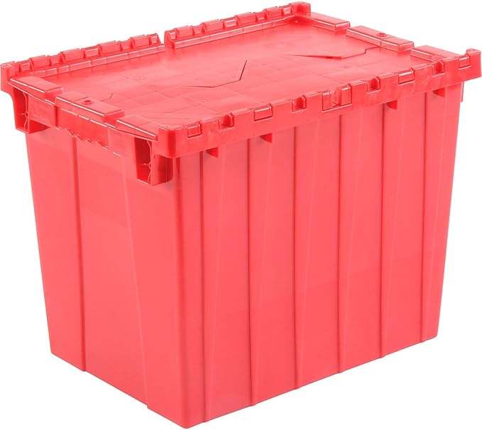 Global Industrial Distribution Container With Hinged Lid 21-7/8x15-1/4x17-1/4 Red