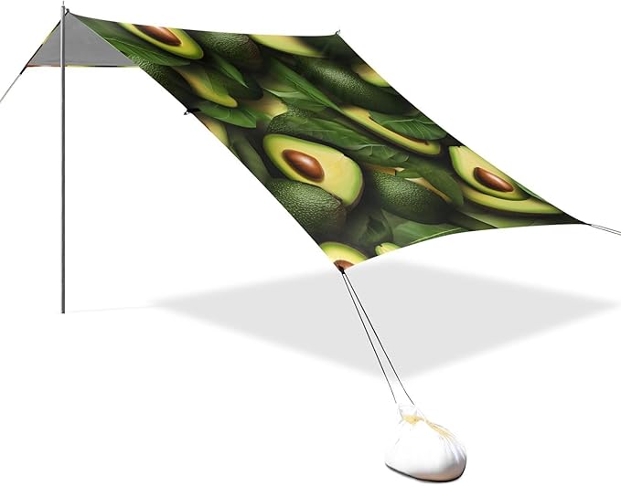 ALAZA Avocado Fruit Beach Tent Sun Shelter Portable Canopy Sunshade for Outdoor Camping Picnics Backyard Fun 10x9 ft