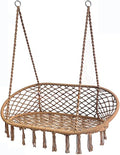 Hammock Chair 2 Seat with 2 Sets of Suspension Accessories Hanging Cotton Ropes Metal FrameSwing Hanging Chairfor Hammock Stand (a)