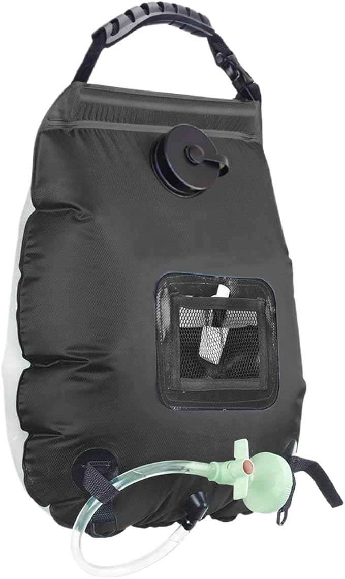 Solar Shower 5 Gallon 20L Bath Pouch with Shower Head &amp Hose for Outdoor Beach Home Cabin Field Glamping Backyard Balcony Deck Camping
