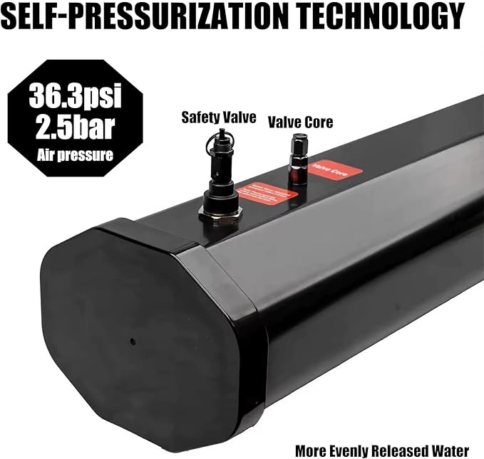 Pressurized Water Tank for Camping Shower Water Storage for Off Road Vehicles and Trucks 5 Gallon Capacity Ideal for Roof Rack Solar Showers