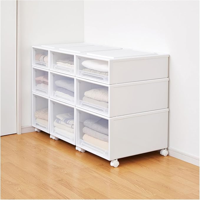 Tenma Storage Box Fits Case Closet Width 15.4 x Depth 20.9 x Height 9.1 inches (39 x 53 x 23 cm) Storage Case Anti-Deflection Garment Case Made in Japan Recycled Materials Sustainable [Color