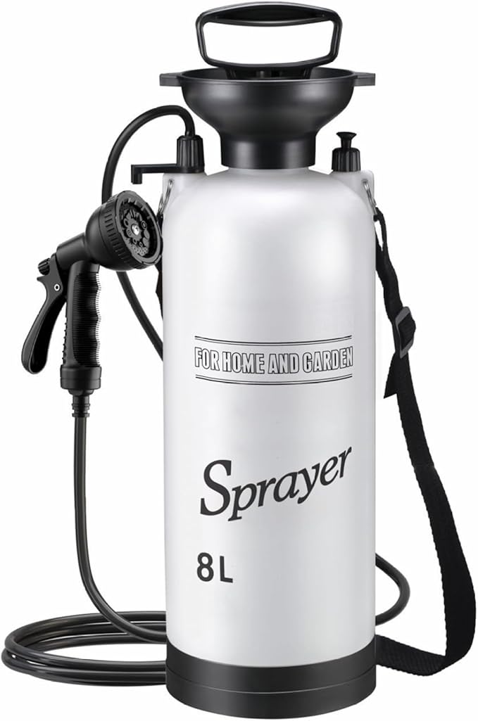 Portable Camping Shower 8L Portable Shower with 10 Modes Sprayer Head and 9.84ft Hose for Garden Picnic Hiking Beach Car Cleaning Camping