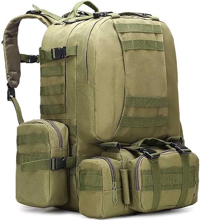 50L Military Backpack 4 in 1 Tactical Molle Rucksack Waist Pack Detachable Backpack