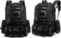 Tactical Backpack Military Army Rucksack 60L Large Assault Pack Camping Detachable Molle Bag (Python Pattern Black)