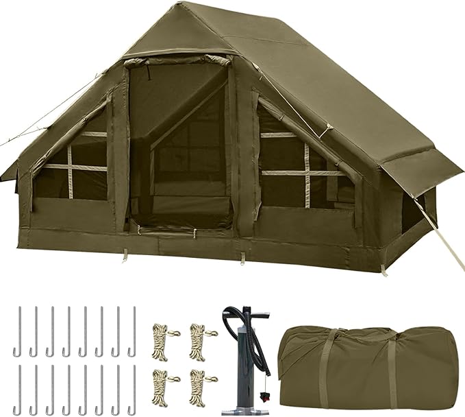 Inflatable Tents for CampingEasy Blow Up Tent with Hand Pump4 Seasons Waterproof Air Inflatable Camping Tent House for Family Weekend Camping