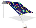 xigua Rugby Beach Tent Sun Shelter with Carrying Bag - Silver Coated Oxford Fabric Beach Canopy for Beach Camping Fishing - Includes Windproof Ropes Sandbags &amp Stakes