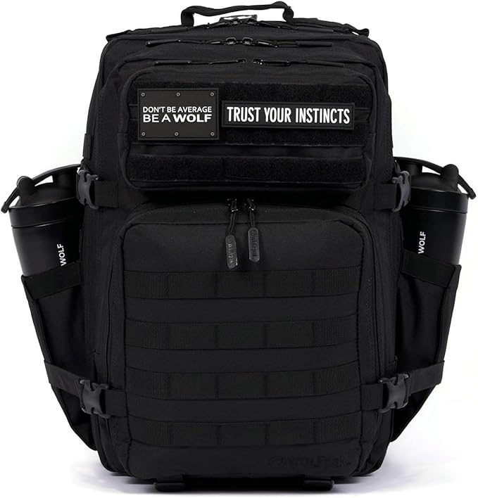 45L Meal Prep Management Backpack | With Built-In Cooler Easily Store and Carry Food Containers | Extra Large Military Rucksack for Gear Water Resistant Travel &amp Gym Bag (Alpha Black Meal Prep)