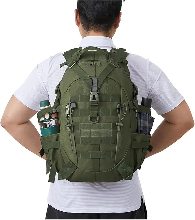 40L Tactical BackpackCompatible for Men Camping Hiking Backpacks Reflective Outdoor Travel Bags Survival(Army Green)