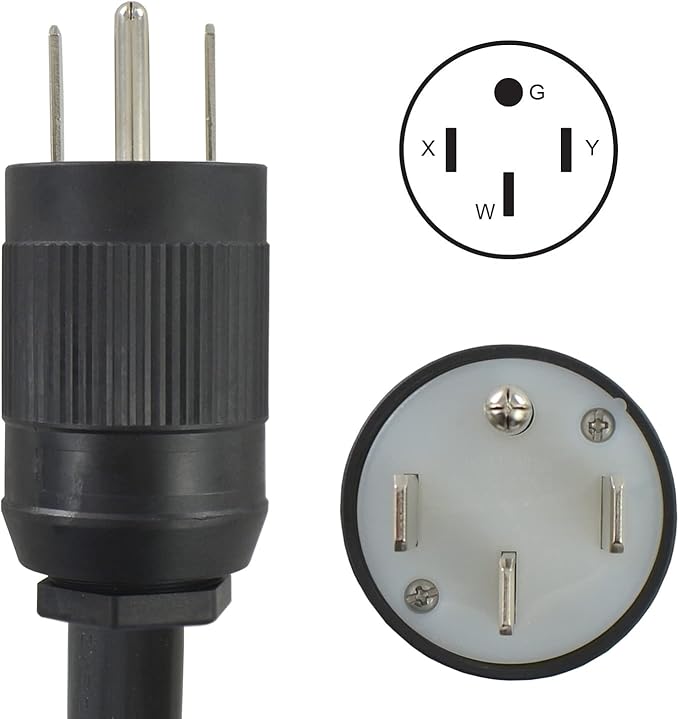 Conntek TES1450-20: 20-Feet Temporary Generator Power Cord 50-Amp 125/250-volt NEMA 14-50P Generator Plug to CS6364 Locking Connector